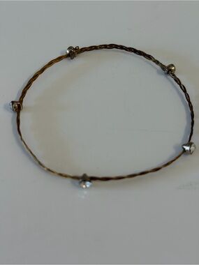Twisted Wire Bracelet with Five Sparkling Accents